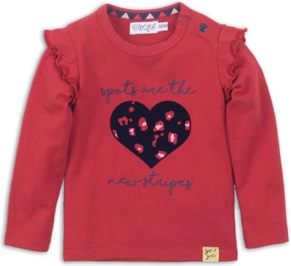 Camiseta de manga larga para niña Dirkje con corazón roja