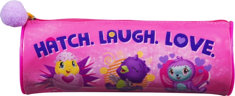 Estuche ovalado con cremallera y pompón Hatchimals