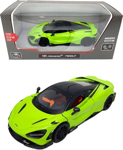 Modelo de coche metálico McLaren 765LT 1:31 con luces y sonidos