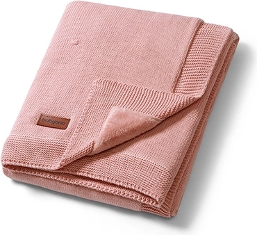 BabyOno manta infantil de algodón natural con forro de franela 75 × 100 cm rosa