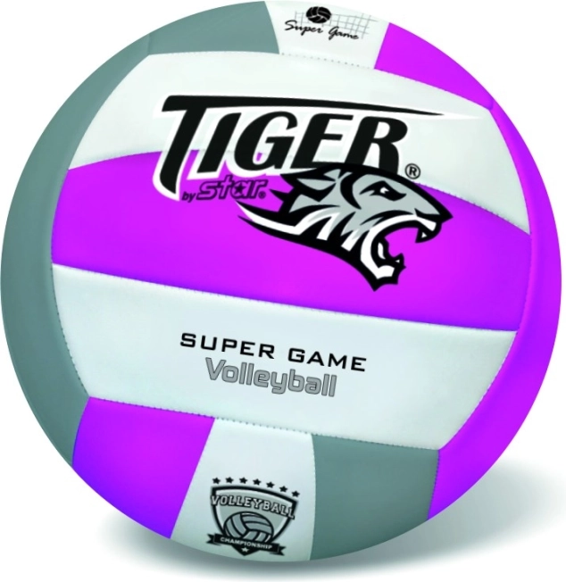 Balón de voleibol de cuero Fluo Tiger morado, talla 5