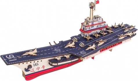 Woodcraft rompecabezas 3D de madera portaaviones Liaoning
