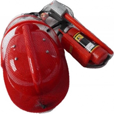 PLEJO set para bomberos con casco, extintor y herramientas