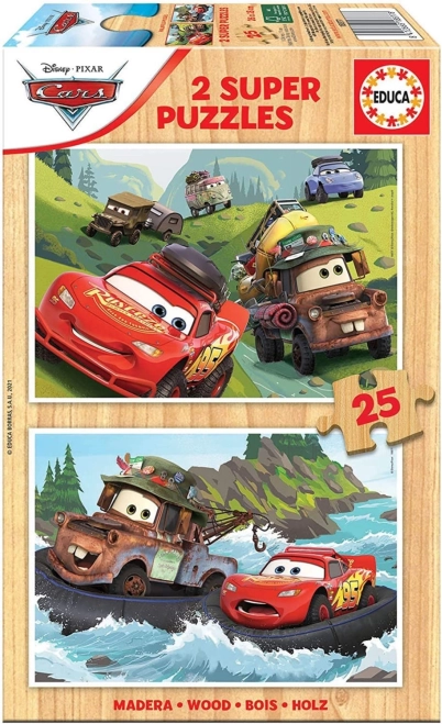 Puzle de madera Cars de EDUCA 2x25 piezas