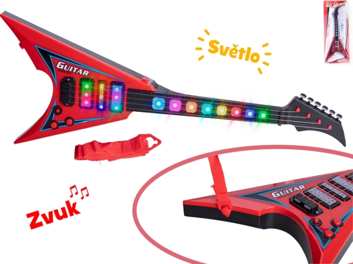 guitarra eléctrica infantil de 58 cm con luces y sonidos