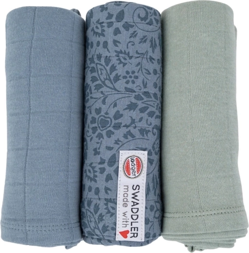 Lodger swaddler Flower tribe ocean – set de 3 piezas 70 × 70 cm