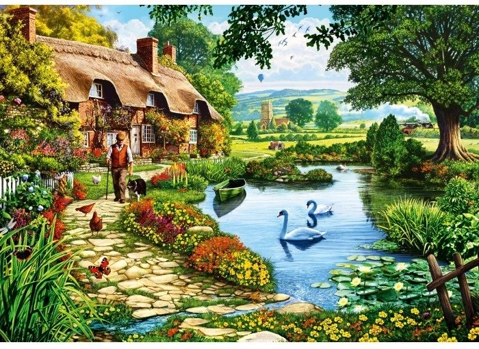 Puzzle Bluebird Cabaña junto al lago 500 piezas