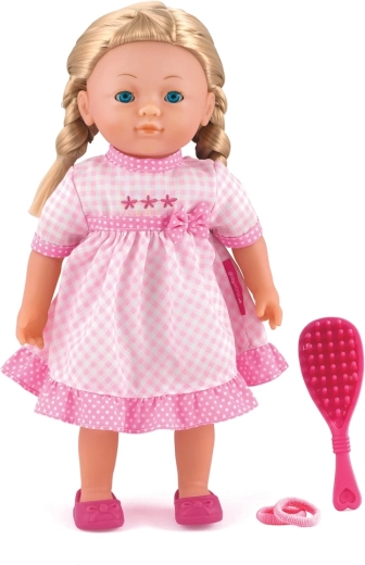 Muñeca de moda Dolls World Elizabeth rubia con trenzas y accesorios