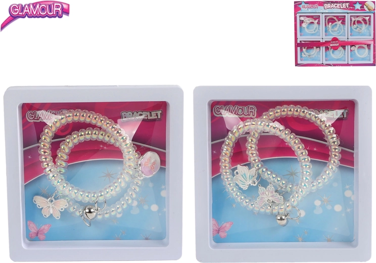 Pulseras Glamour con colgantes 2 uds 6,5 cm