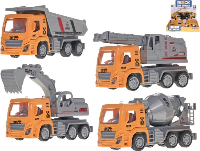 Vehículos de construcción de 13 cm con retroceso – set de 8 uds.