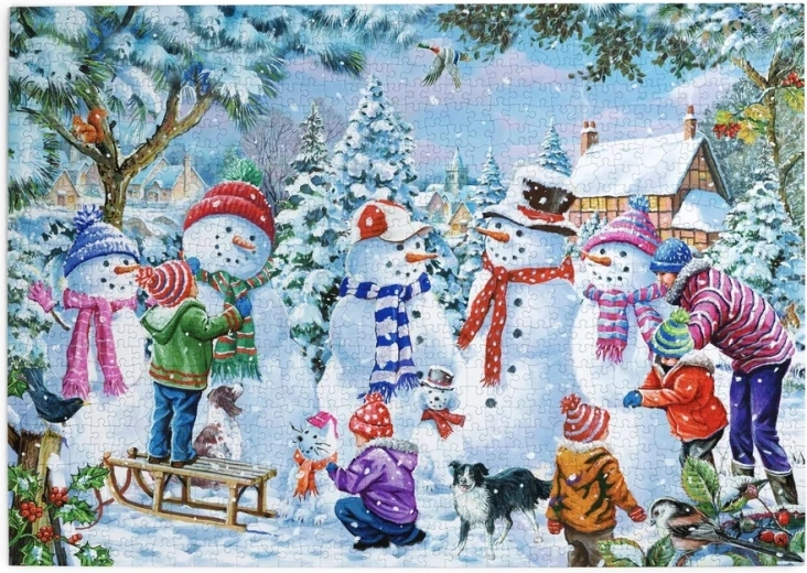 Puzzle Siete muñecos de nieve de 1000 piezas