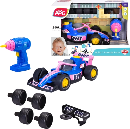 Dickie Toys ABC Build A coche de carreras BWT Alpine con destornillador eléctrico