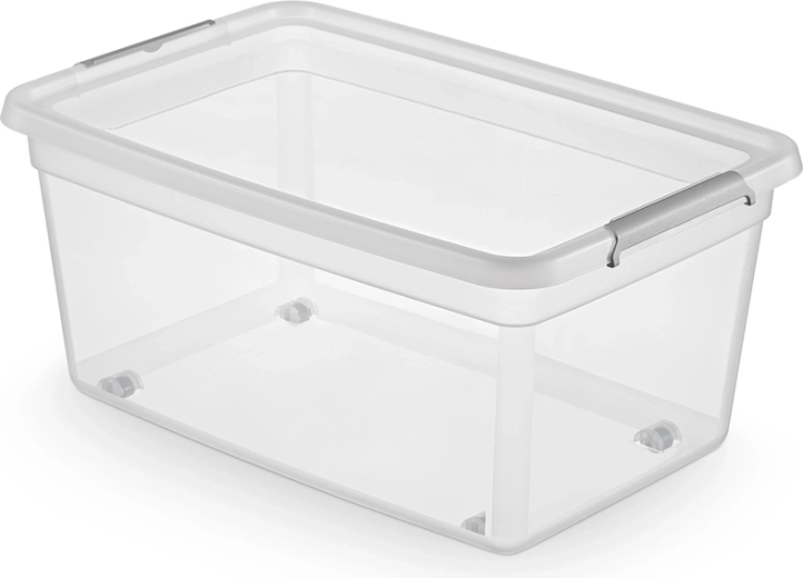 Caja de almacenamiento Basestore con ruedas, tapa y clips 40 l
