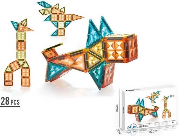 Juego de construcción magnético de 28 piezas