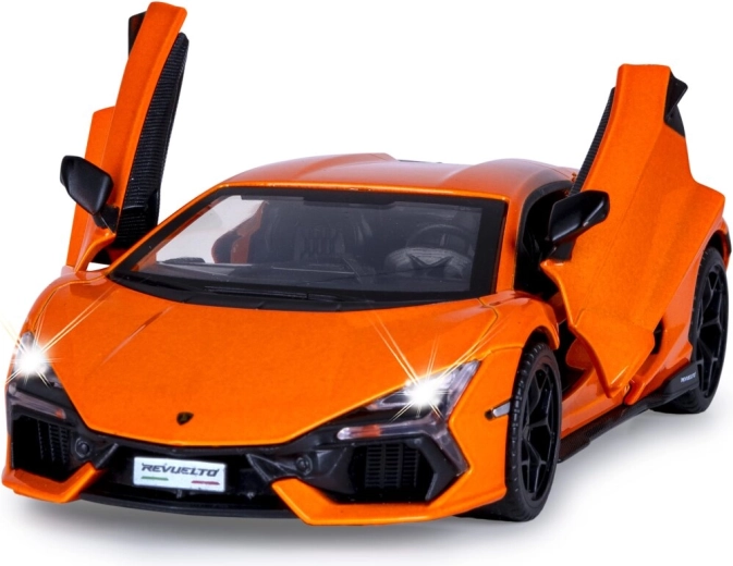 Modelo metálico Lamborghini Revuelto 1:32 naranja con efectos