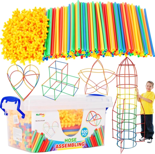 Set de construcción de pajitas en caja 400 piezas