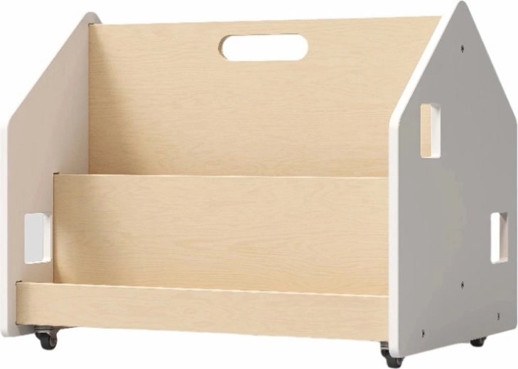 Busykids biblioteca de doble cara con ruedas blanca