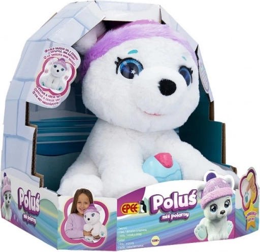 Osito polar de peluche interactivo con helado Poluś