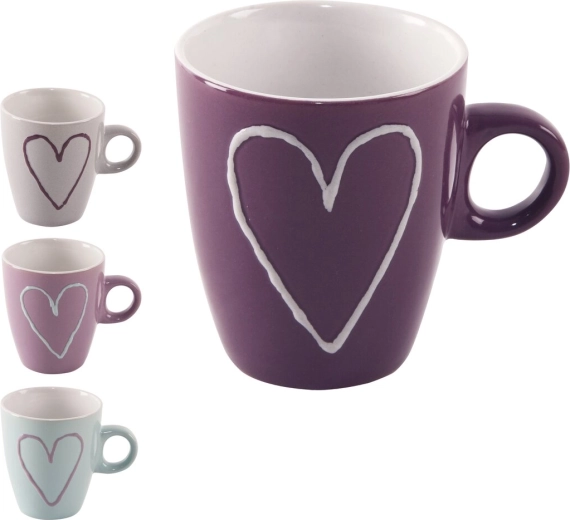 Taza de cerámica con motivo de corazón 230 ml (mix de variantes)