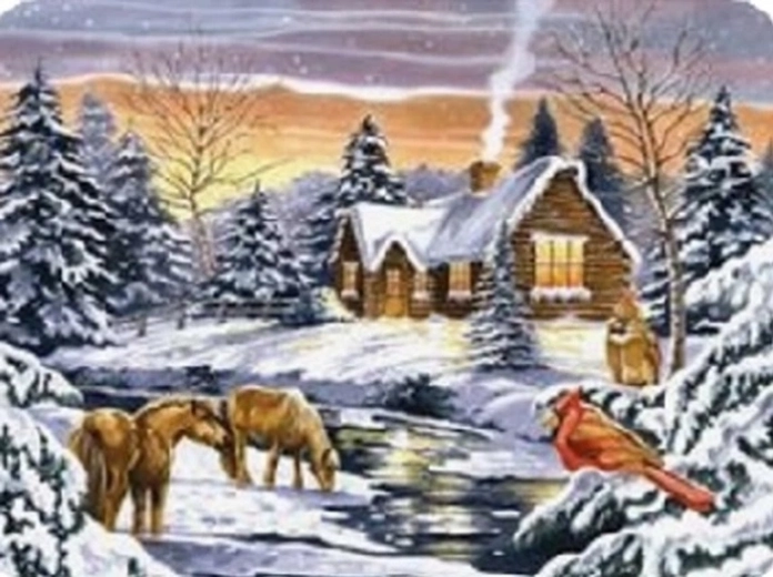 Norimpex pintura con diamantes Casa junto al arroyo 30 × 40 cm