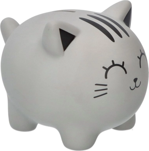 Hucha grande gato gris