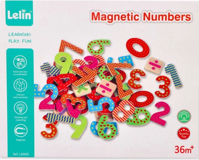 Números magnéticos de madera Lelin