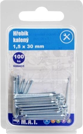Clavos templados galvanizados 30 × 1,5 mm (100 uds)