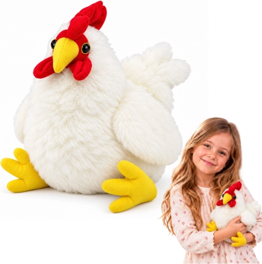 Gallina de peluche blanca de 20 cm