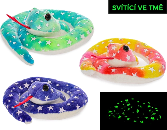 Serpiente de peluche que brilla en la oscuridad 15 cm