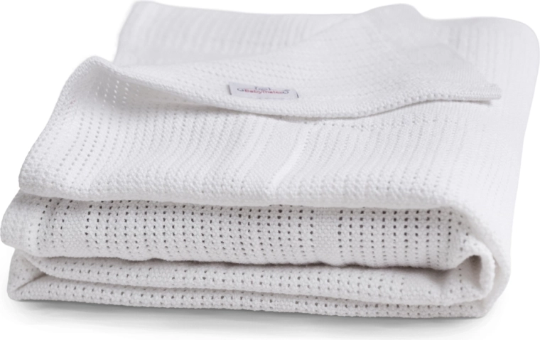 BabyMatex manta de punto de algodón Sisi blanca 75 × 100 cm – blanca