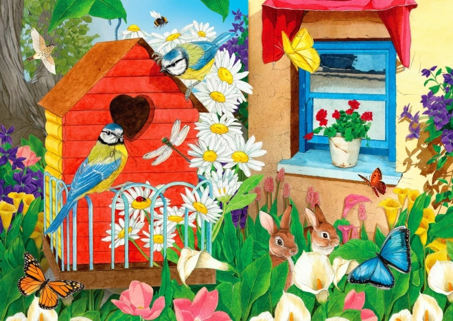 Puzzle Jardín con casitas para pájaros 1000 piezas ENJOY