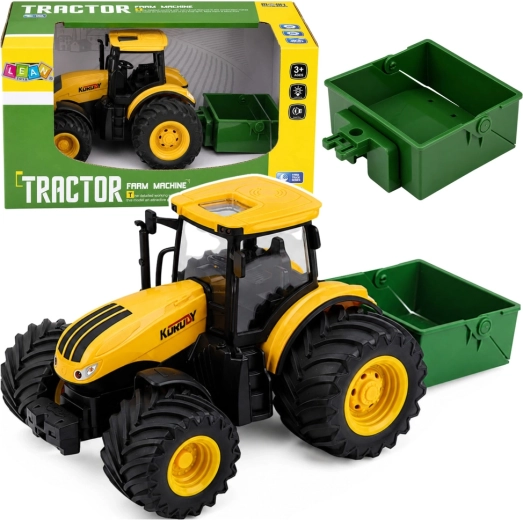 Tractor agrícola con esparcidor de fertilizante 1:24 con luces y sonidos