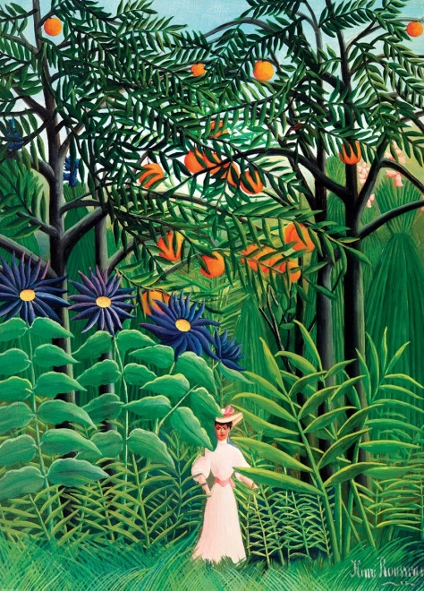 Puzzle mujer en paseo por un bosque exótico 1000 piezas EUROGRAPHICS