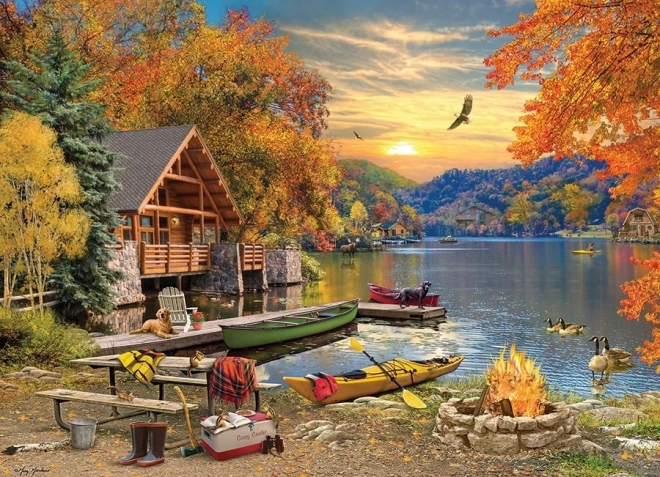 Puzzle Cobble Hill Refugio junto al lago 1000 piezas