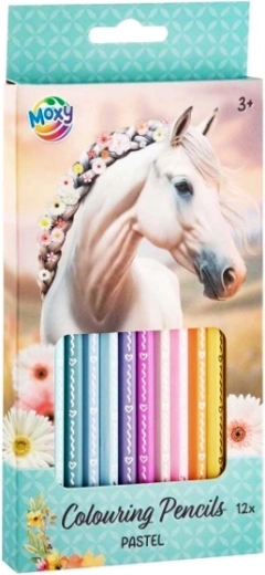 Lápices de colores pastel con motivo de caballo blanco – set de 12 uds.