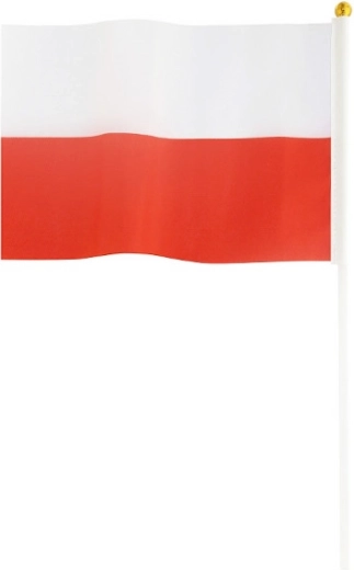 Bandera polaca en palo de 20 × 30 cm - 10 unidades