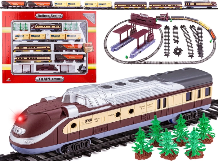 Tren eléctrico FENFA a escala 1:87 con sonidos, luz y 6 vagones