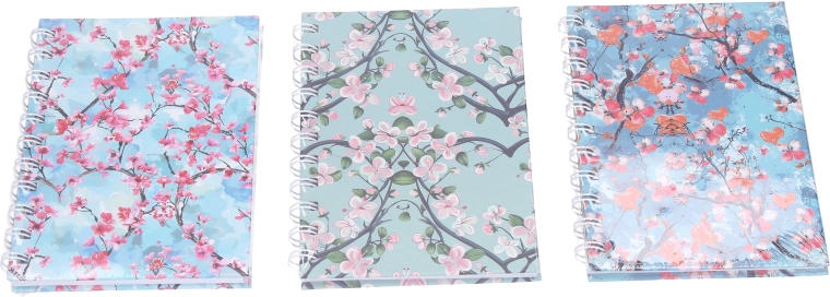 Cuaderno de espiral rayado con flores - 1 unidad