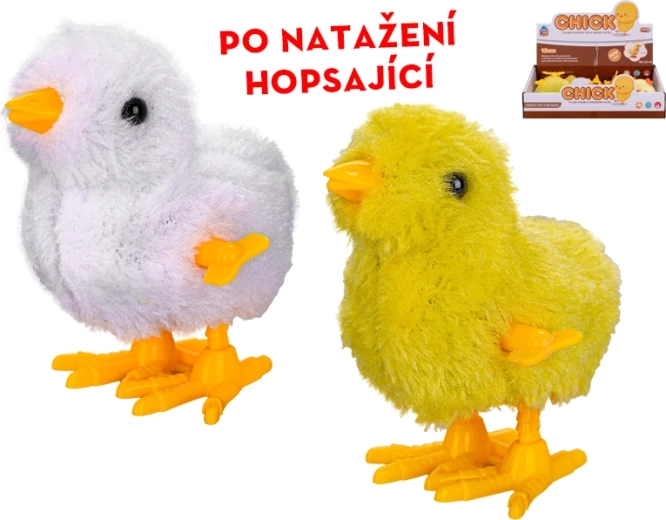 Pollito de peluche saltarín de 9 cm con cuerda