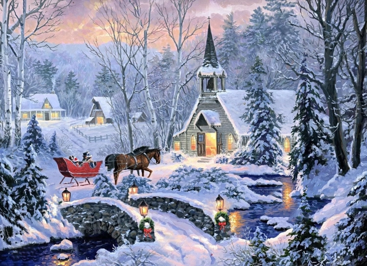 Norimpex pintura de diamantes Paseo navideño en carruaje 30 × 40 cm
