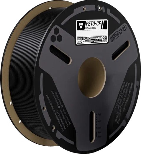 Filamento Elegoo PETG-CF con fibras de carbono negro 0,5 kg