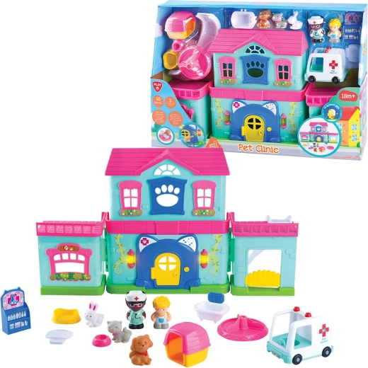 Clínica para animalitos PlayGo a pilas, 16 piezas