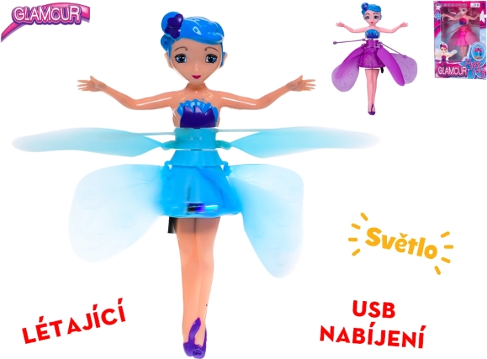 Muñeca hada voladora con efectos de luz