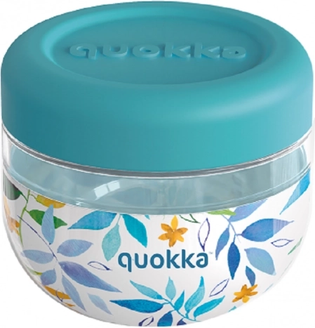 Recipiente para alimentos Quokka Bubble Watercolor Leaves turquesa 500 ml