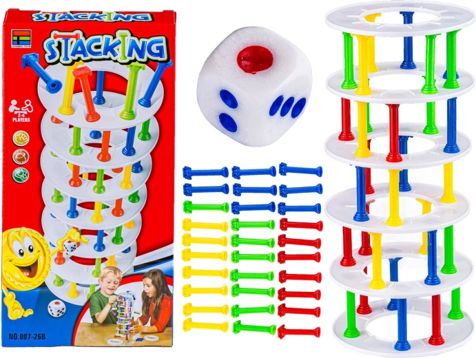 Juego de destreza stacking torre de colores – construye una torre