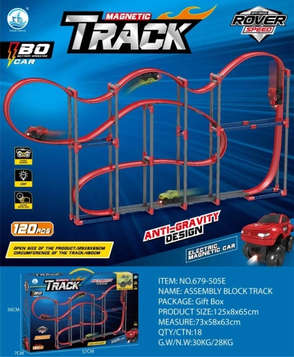 Pista de coches magnética antigravitatoria con accesorios