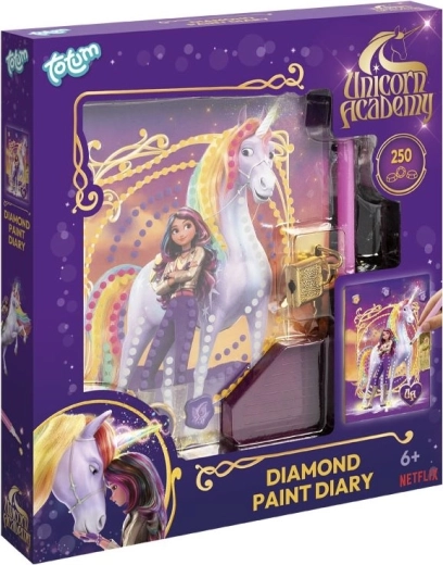 Pintura de diamantes – cuaderno A5 Academia de unicornios TOTUM