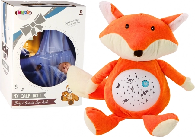 Peluche para dormir con lamparita y sonidos – zorro, modo diurno y nocturno