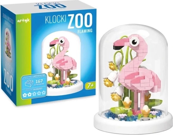 Set de construcción Klocki ZOO flamenco en cúpula