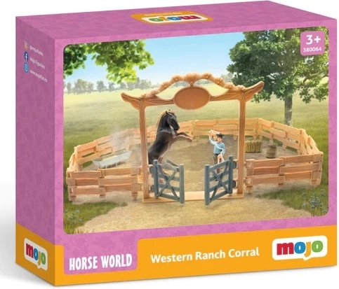 Rancho del Oeste para niños con caballo y vaquero